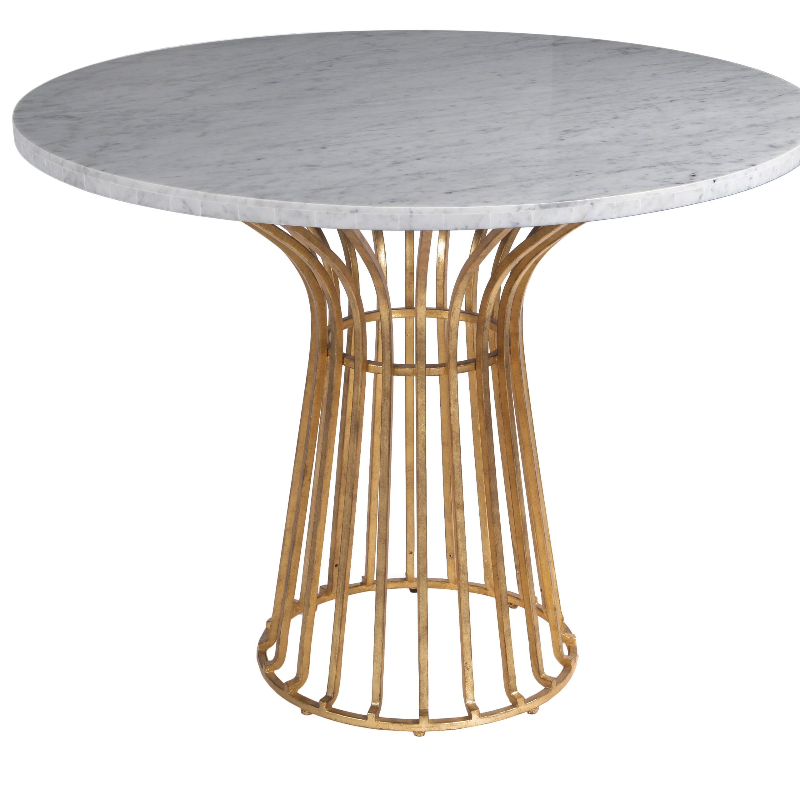 Baldwin Modern Antique Gold White Metal Stone Round Within Antique Brass Round Cocktail Tables (View 3 of 15)