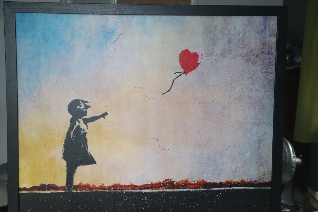 Banksy Framed Print Girl With Balloon 107 Cm X 87 Cm | In Throughout Balloons Framed Art Prints (View 1 of 15)