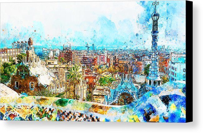 Barcelona, Parc Guell – 06 Canvas Print / Canvas Artam In Barcelona Framed Art Prints (Photo 14 of 15)