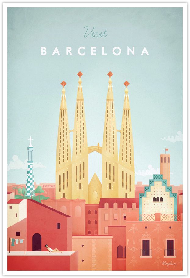 Barcelona Vintage Travel Poster | Travel Poster Co (View 15 of 15)