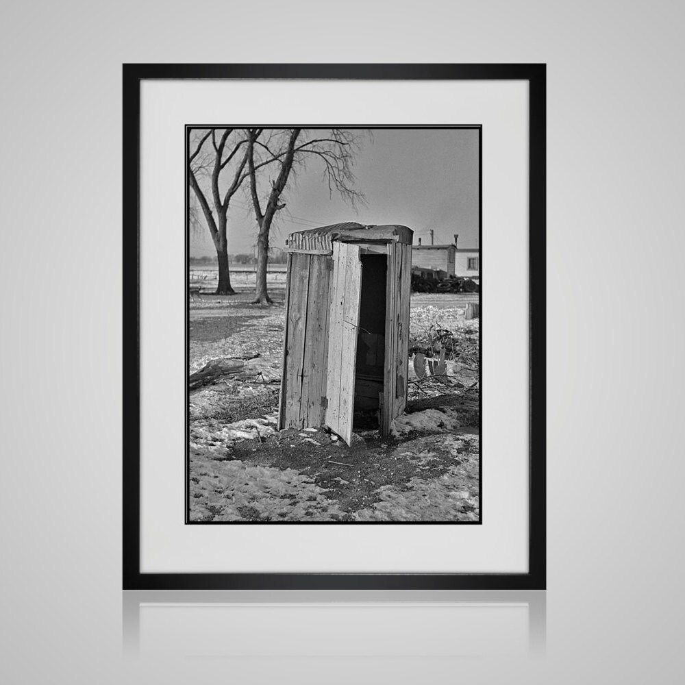 Bathroom Wall Art Matted And Framed Vintage Outhouse Photo With Monochrome Framed Art Prints (View 2 of 15)