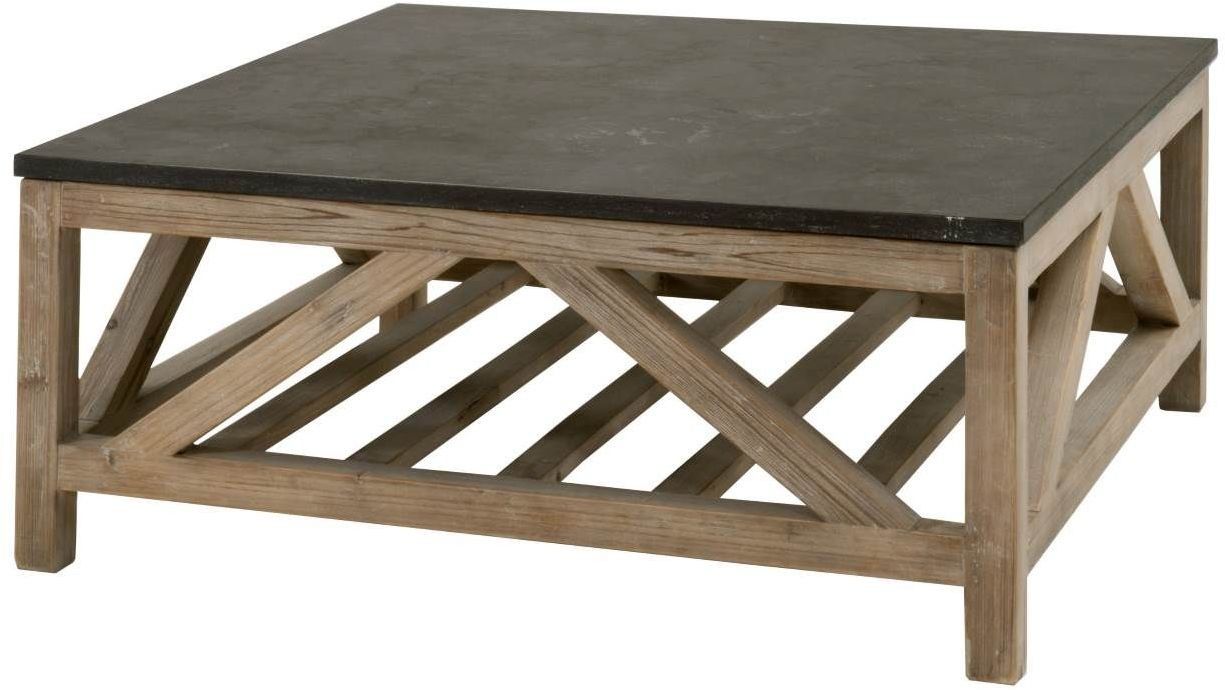 Bella Antique Blue Stone Square Coffee Table From Orient Pertaining To Antique Blue Gold Coffee Tables (View 1 of 15)