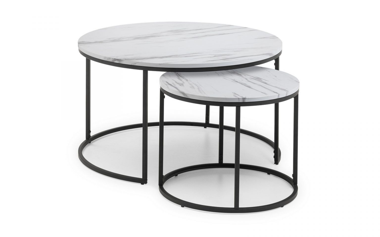 Bellini Round Nesting Coffee Table – White Marble Within White Stone Coffee Tables (View 3 of 15)