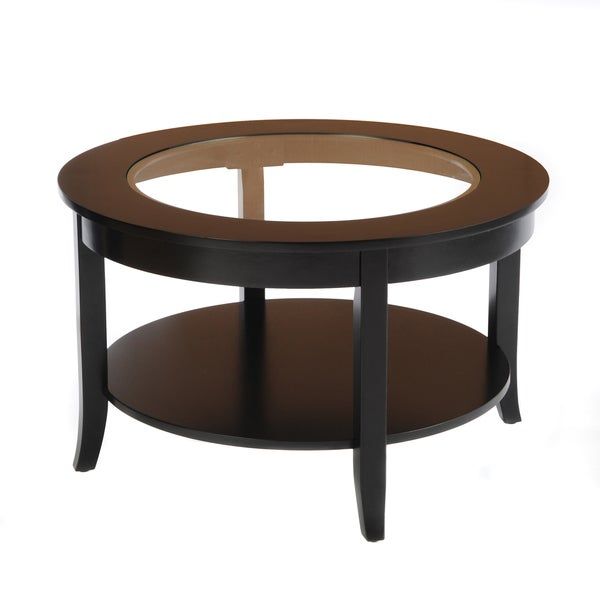 Bianco Collection Black 30 Inch Round Glass Top Coffee With Black Round Glass Top Cocktail Tables (View 6 of 15)