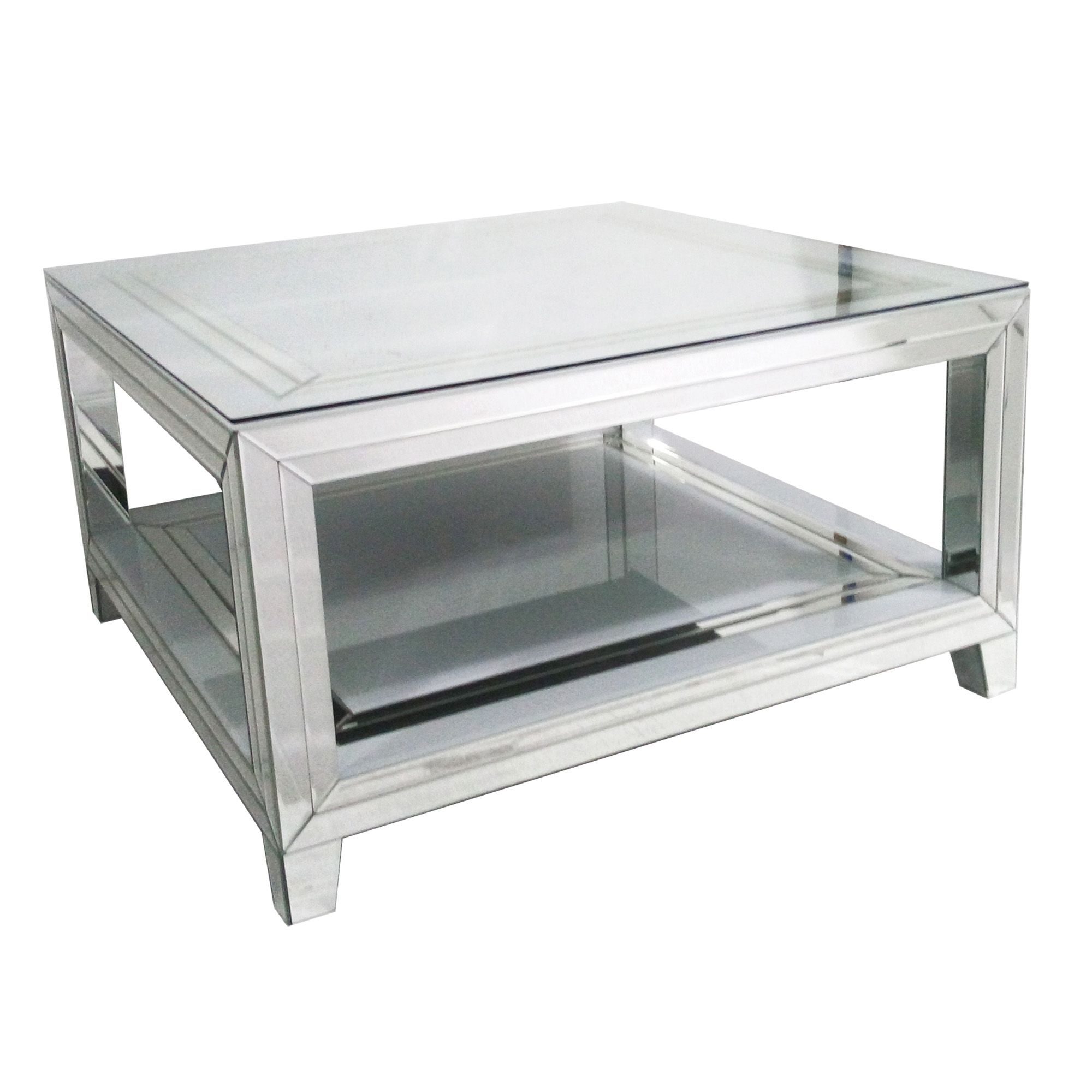 Bianco Mirrored Square Coffee Table | Mirrored Furniture Throughout Mirrored Modern Coffee Tables (View 12 of 15)
