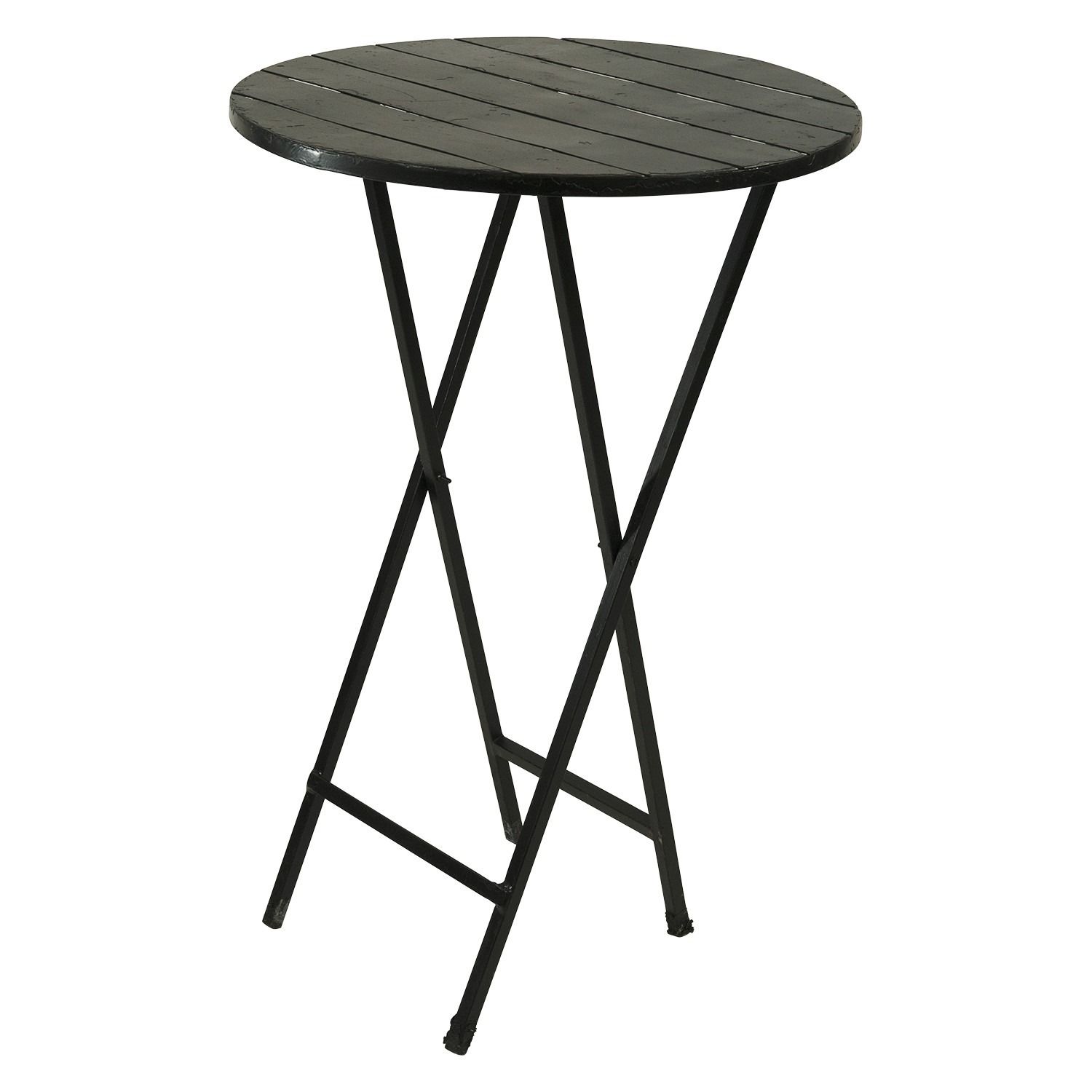 Black Round Deli Cocktail Table Online | Ehire Pertaining To Natural And Black Cocktail Tables (View 10 of 15)