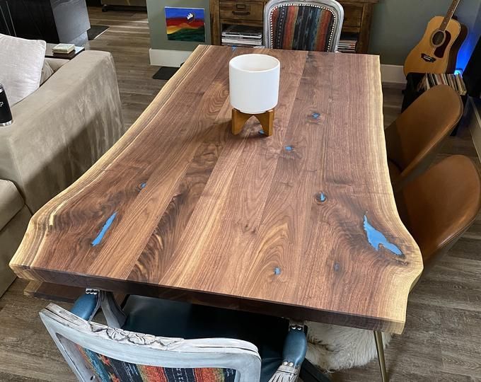 Black Walnut Tablewalnut Desk Live Edgestudy Tablelive Within Rustic Walnut Wood Coffee Tables (Photo 5 of 15)