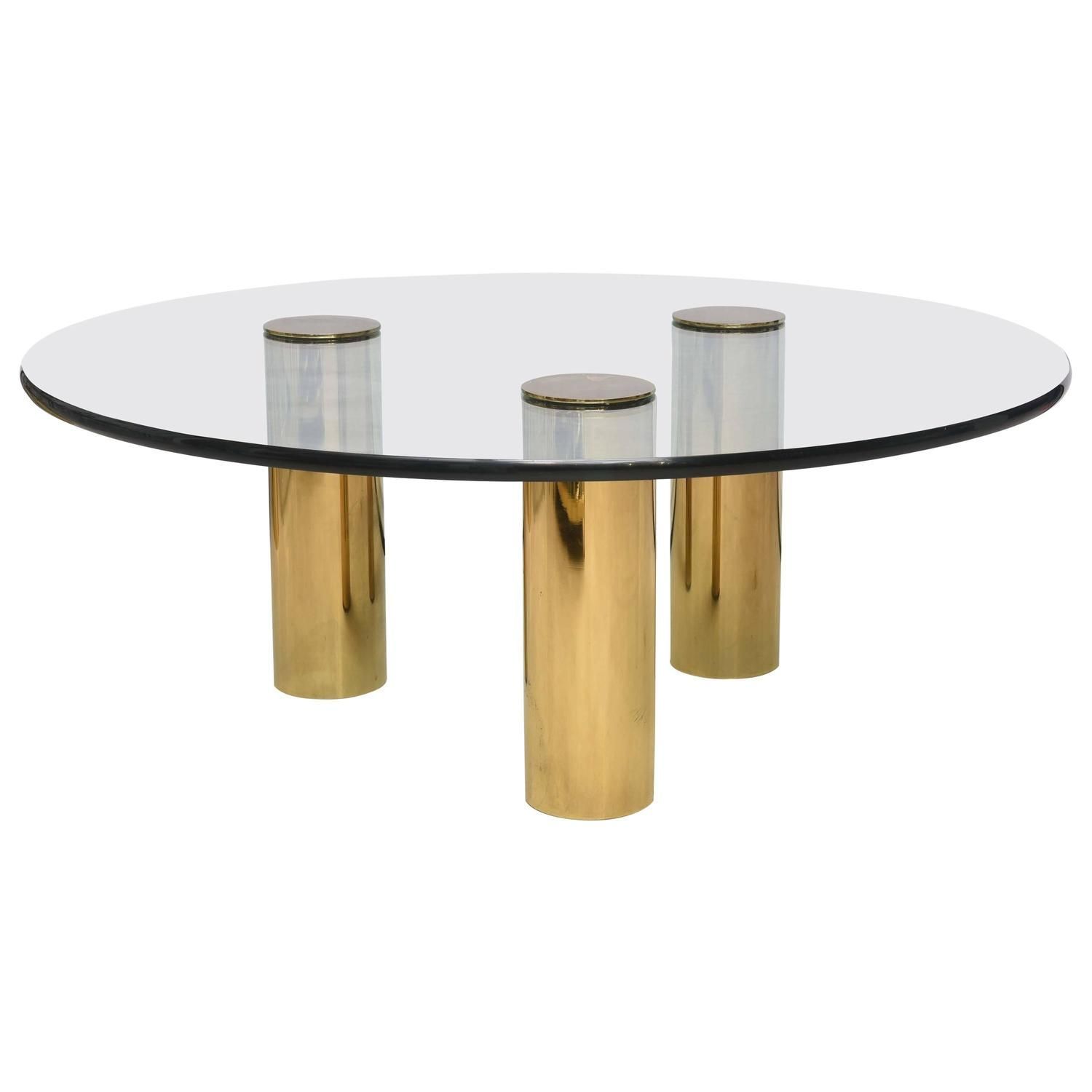 Brass And Glass Cocktail Table, Attributed To Pace #table With Brass Smoked Glass Cocktail Tables (View 12 of 15)