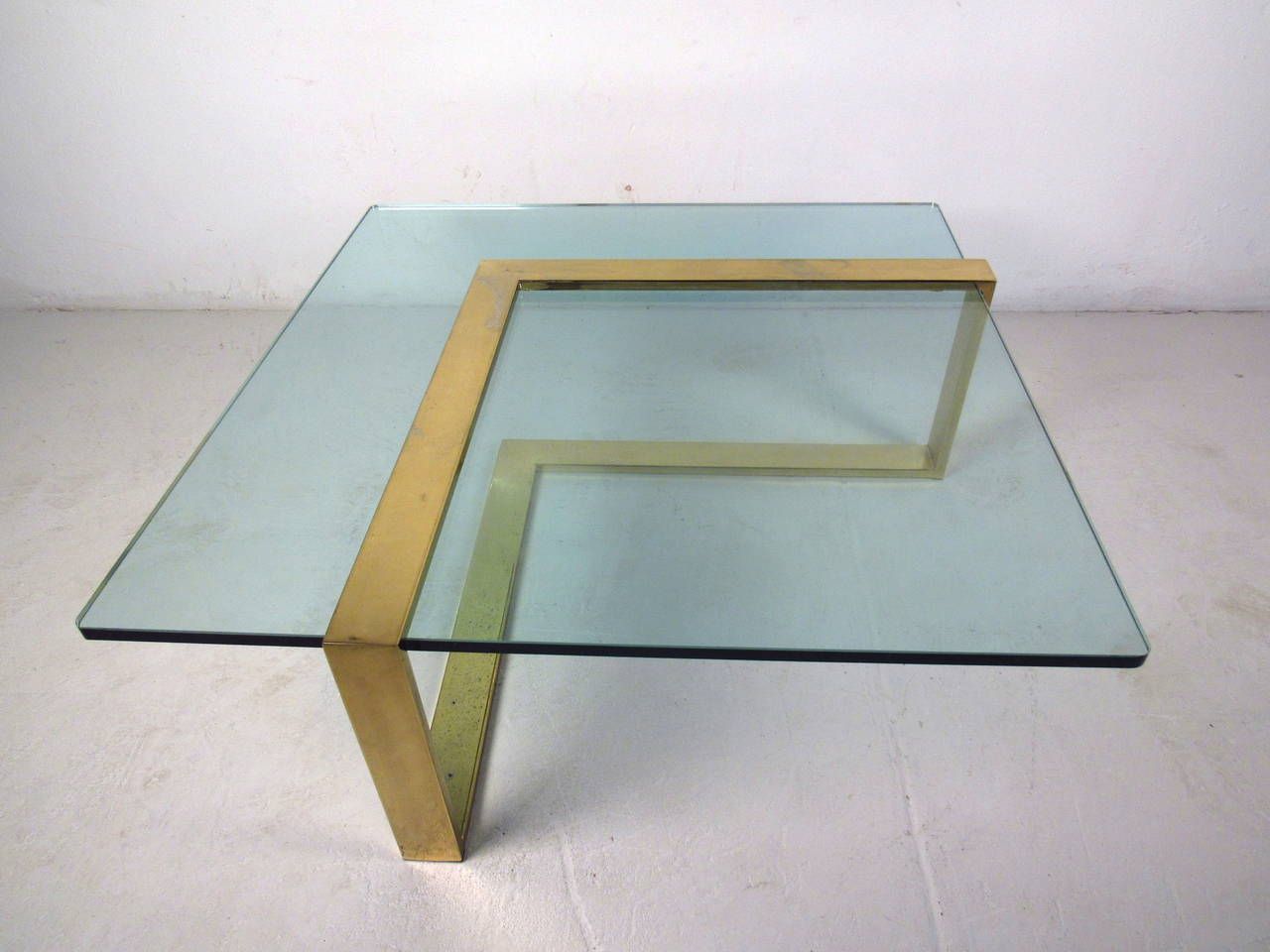 Brass L Shape Coffee Table With Glass Top At 1stdibs For L Shaped Coffee Tables (View 6 of 15)