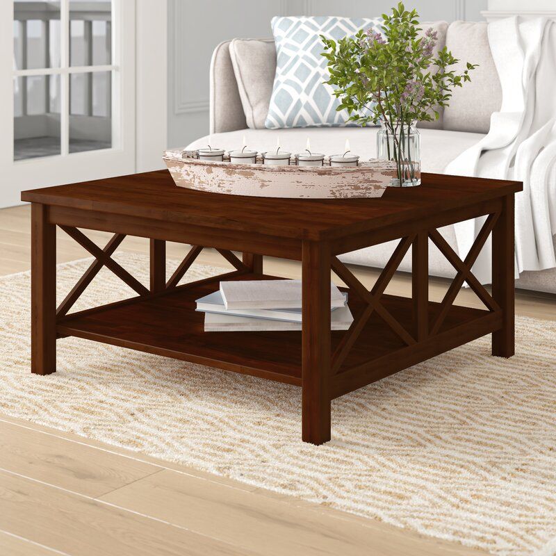 Breakwater Bay Solid Wood Coffee Table With Storage Throughout Black Wood Storage Coffee Tables (View 13 of 15)