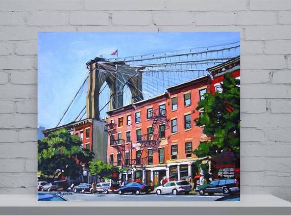 Brooklyn Bridge Painting, Fine Art Print, Framed Art In New York City Framed Art Prints (View 3 of 15)