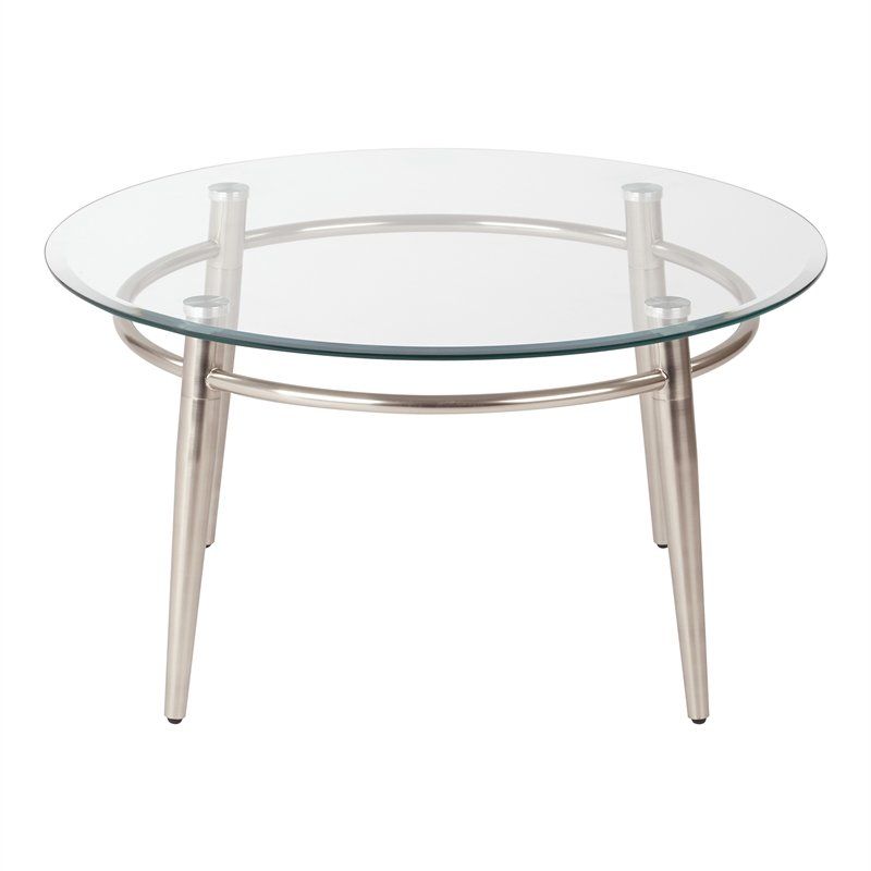 Brooklyn Tempered Clear Glass Round Top Coffee Table In In Clear Glass Top Cocktail Tables (View 1 of 15)