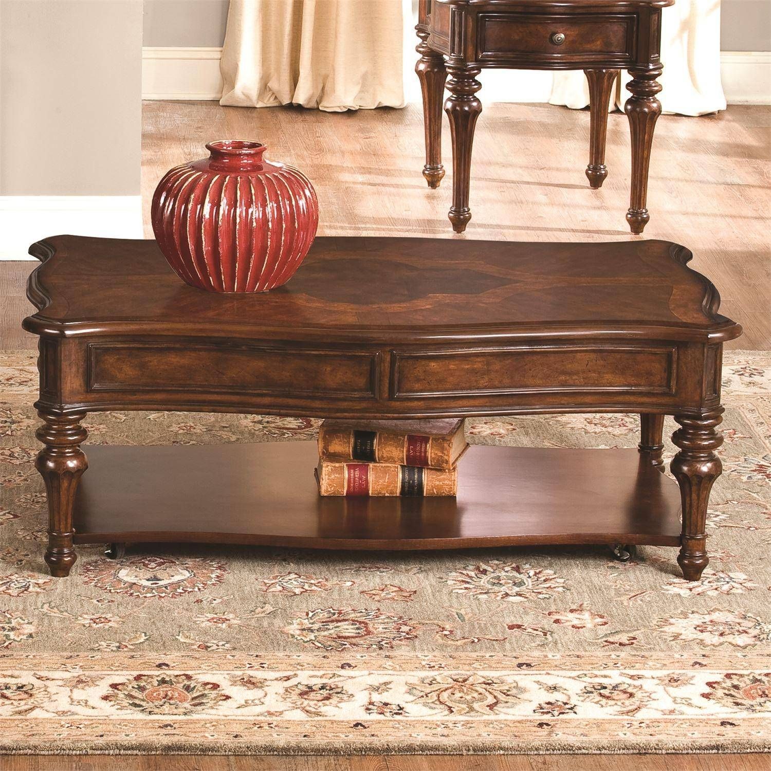 Brown Wood Coffee Table Andalusia (259 Ot) Liberty Within Brown Wood And Steel Plate Coffee Tables (View 8 of 15)