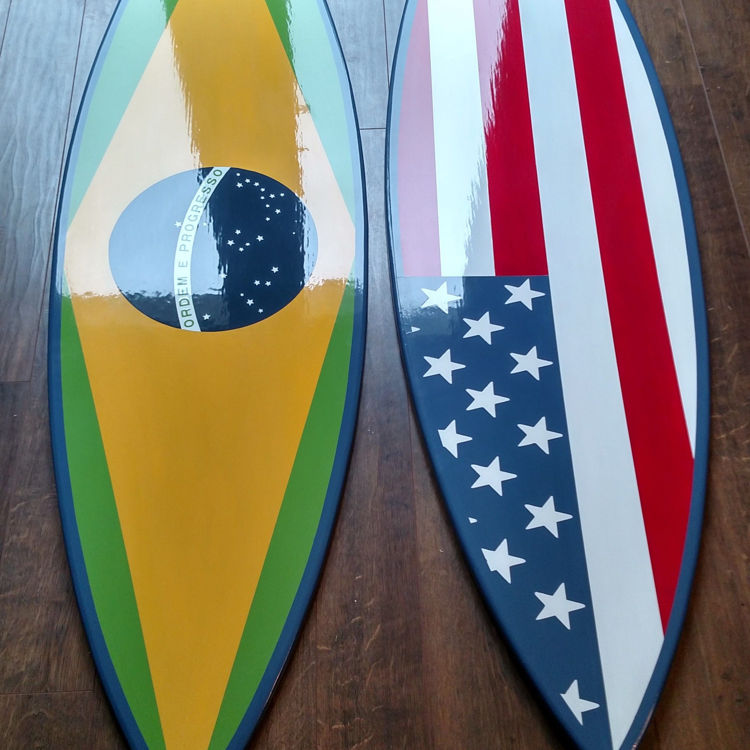Buy A Custom Surfboard Wall Art American Flag Or Brazil In Surfing Wall Art (Photo 11 of 15)