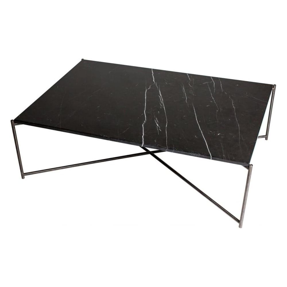 Buy Black Marble Rectangular Table And Gun Metal Base At Inside Black Metal And Marble Coffee Tables (View 9 of 15)