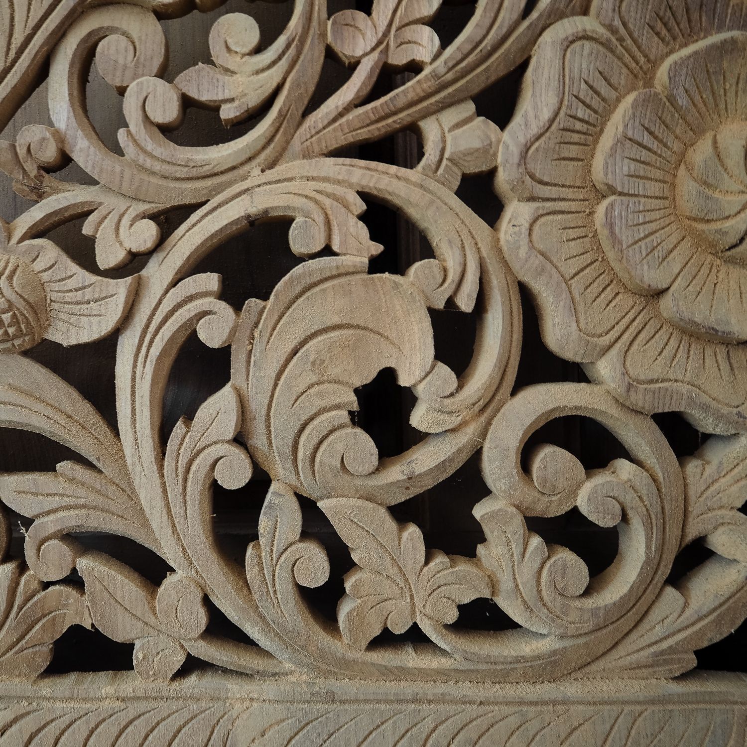 Buy Carved Bed Panel Oriental Wall Art Decor, Carved Wood Within Landscape Wood Wall Art (View 8 of 15)