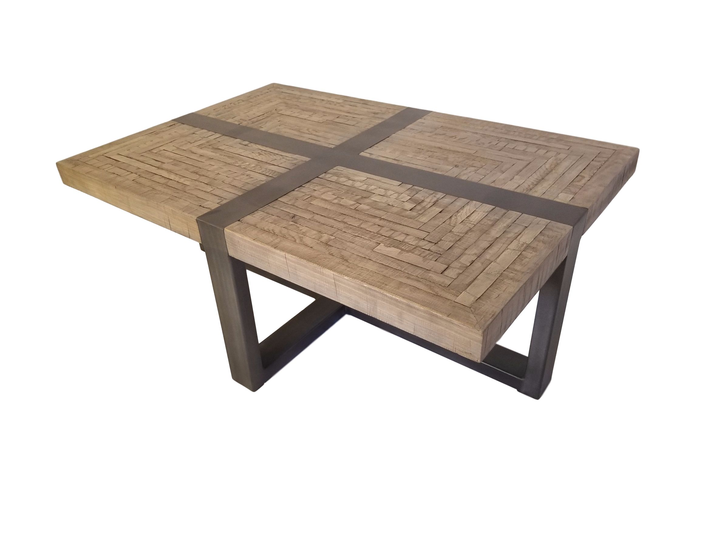 Buy Hand Made Distressed Wood And Steel Coffee Table, Made In Square Weathered White Wood Coffee Tables (View 13 of 15)