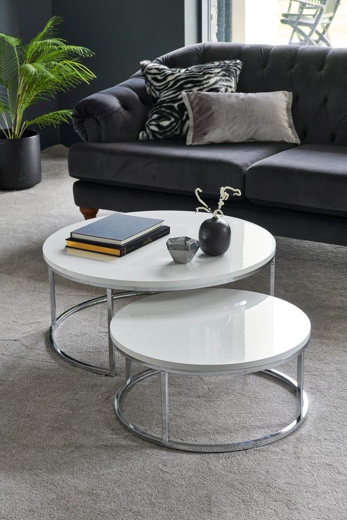 Buy Mode Coffee Nest Of 2 Tables From The Next Uk Online With Gloss White Steel Coffee Tables (View 15 of 15)