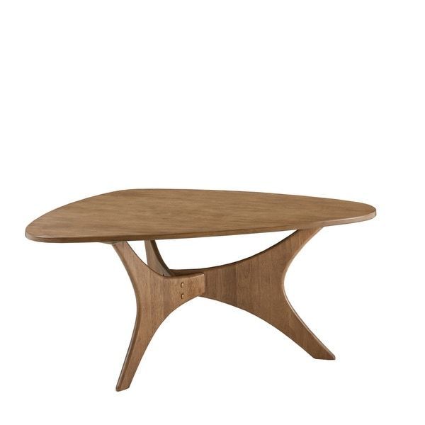 Carson Carrington Telsiai Triangle Wood Coffee Table Brown With Regard To Pecan Brown Triangular Coffee Tables (View 1 of 15)