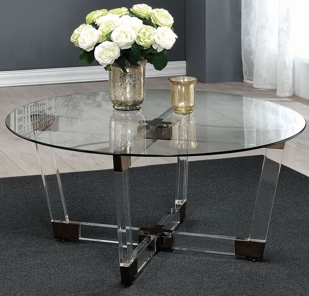 Chocolate Chrome And Clear Acrylic Coffee Table, 720718 Within Cocoa Coffee Tables (View 11 of 15)