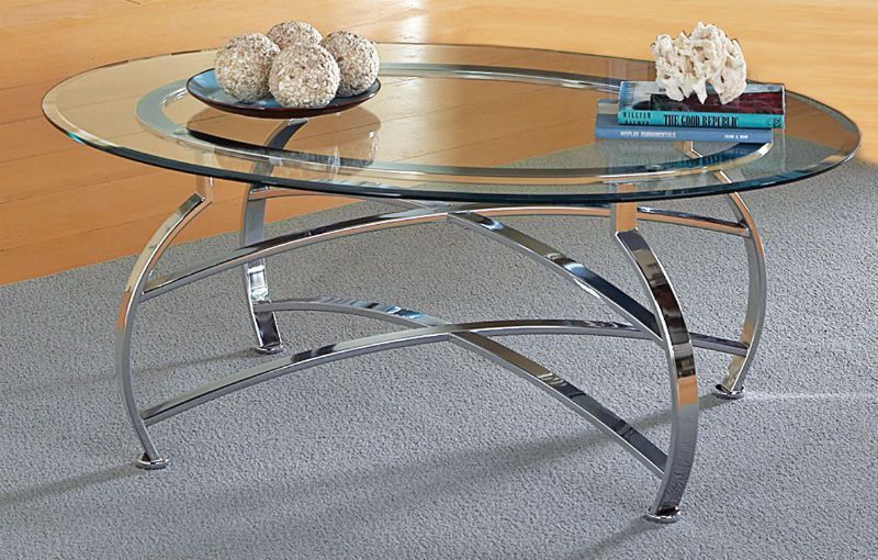 Chrome And Glass Cocktail Table $ (View 8 of 15)