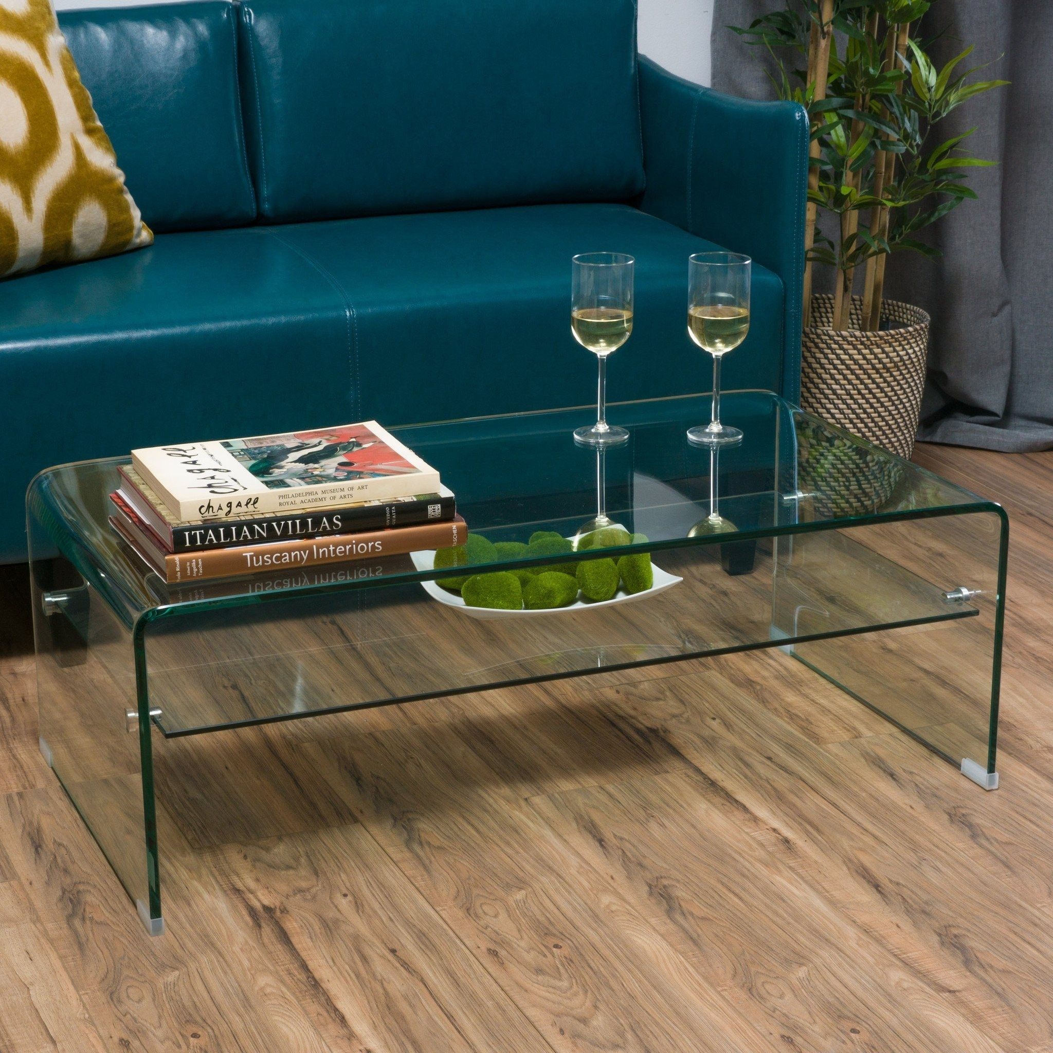 Classon Glass Rectangle Coffee Table W/ Shelf In Coffee With Rectangular Glass Top Coffee Tables (View 12 of 15)