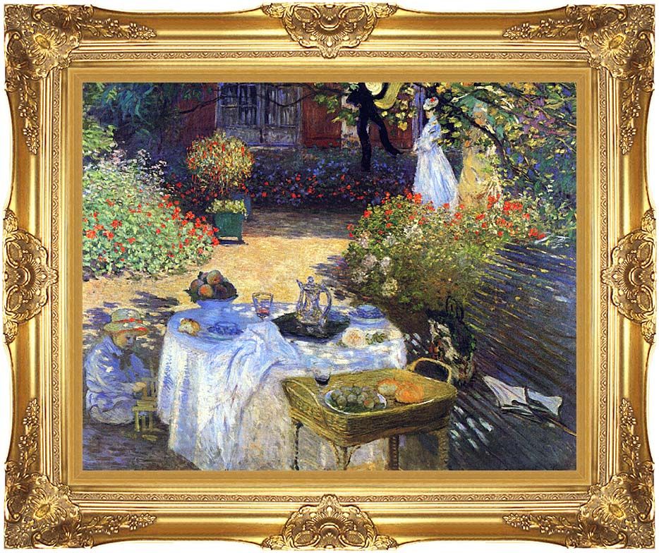 Claude Monet Le Dejeuner 11x14 Framed Art – Canvas Giclee Pertaining To Children Framed Art Prints (View 3 of 15)