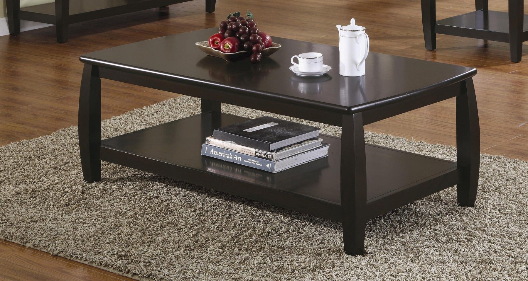Coaster Wood Top Espresso Coffee Table With 1 Shelf Intended For 1 Shelf Coffee Tables (View 5 of 15)