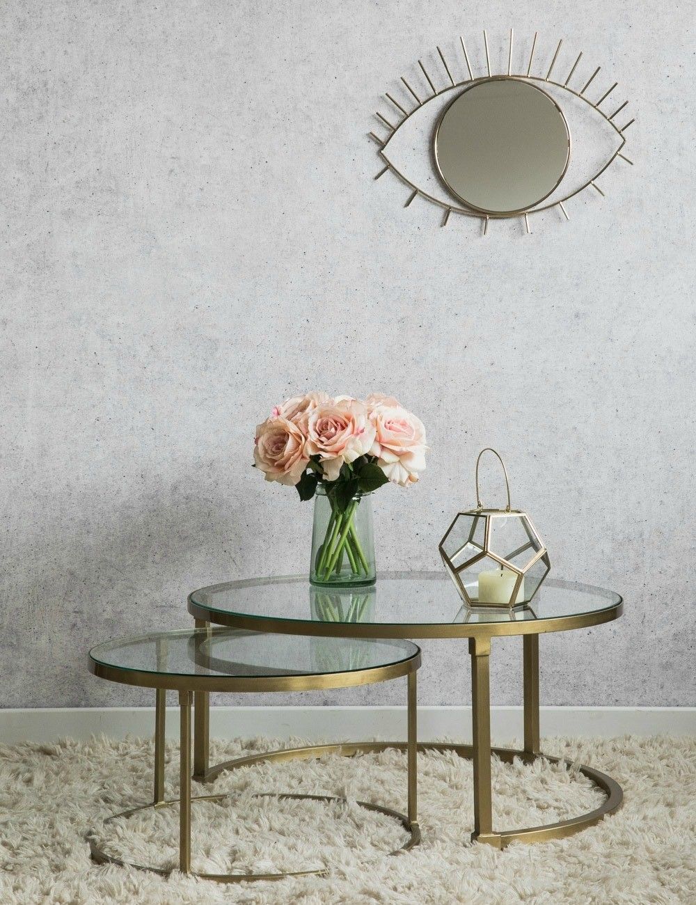 Coco Nesting Round Glass Coffee Tables | Round Glass Pertaining To Gray And Gold Coffee Tables (Photo 10 of 15)