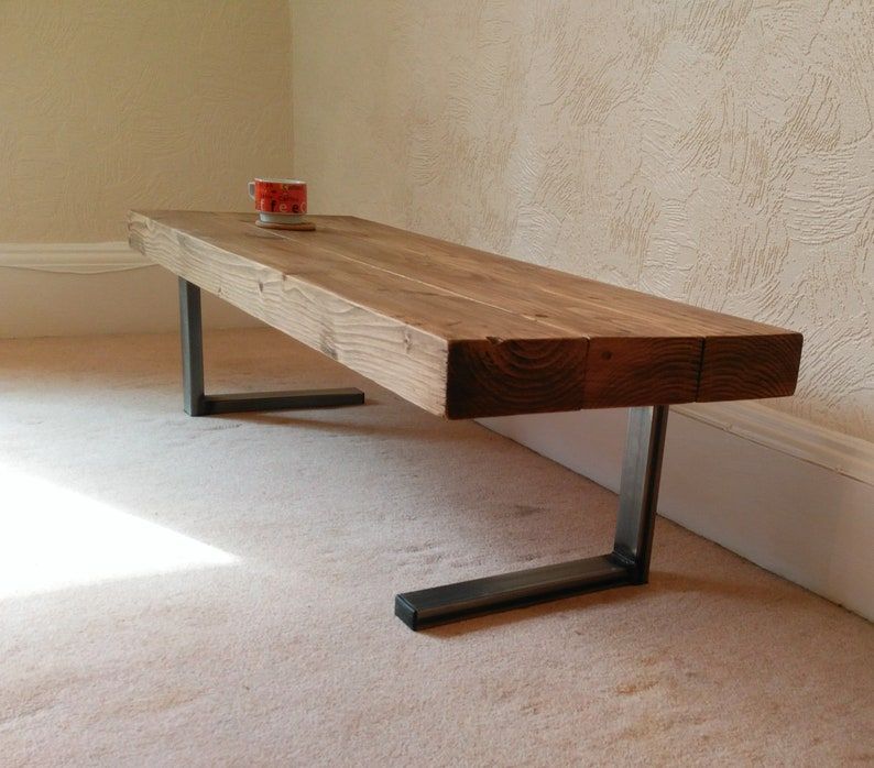 Coffee Table In Chunky Rustic Design With Steel L Shaped In L Shaped Coffee Tables (View 14 of 15)
