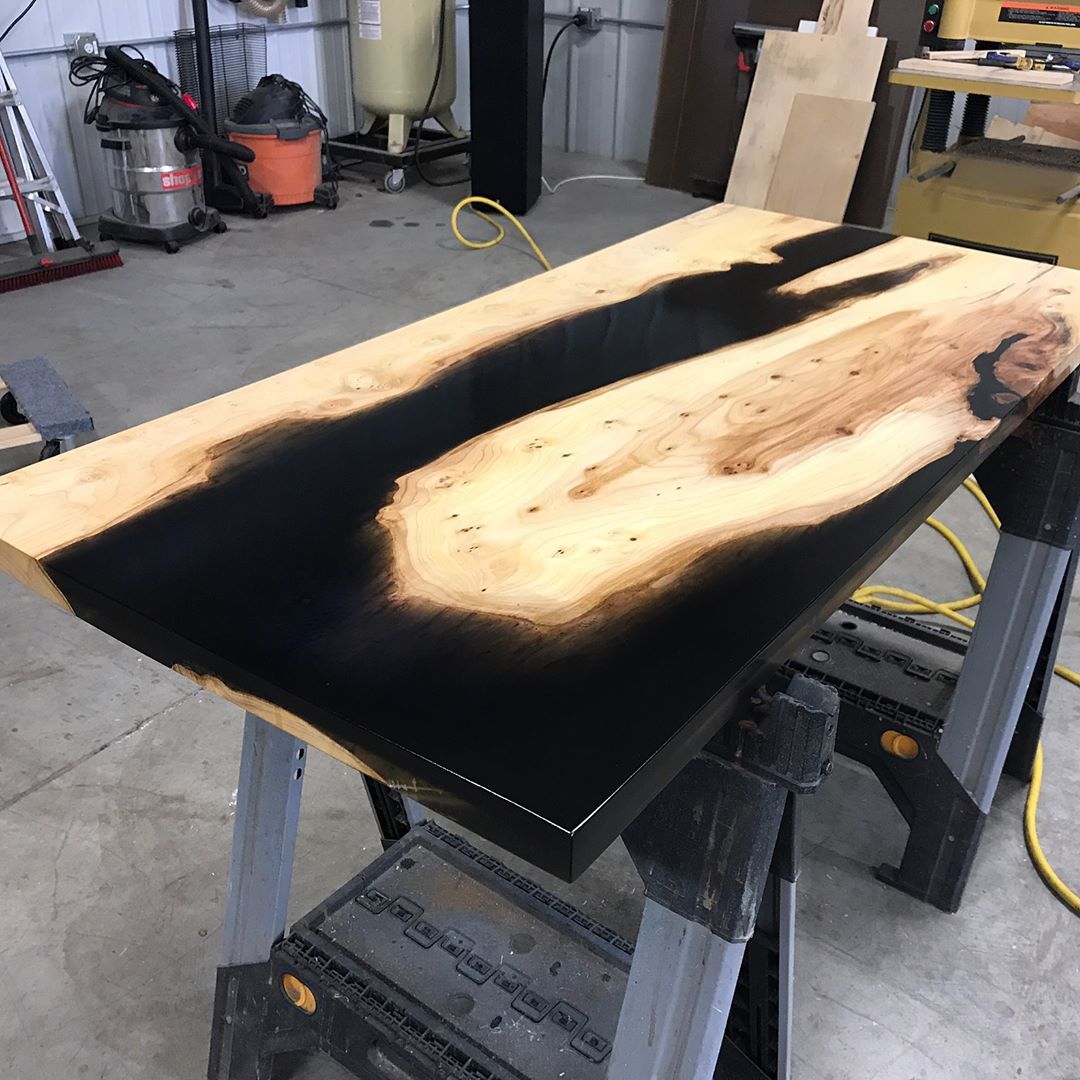 Coffee Tablephenomdesigns – Elm With Black Resin Throughout Yellow And Black Coffee Tables (View 7 of 15)