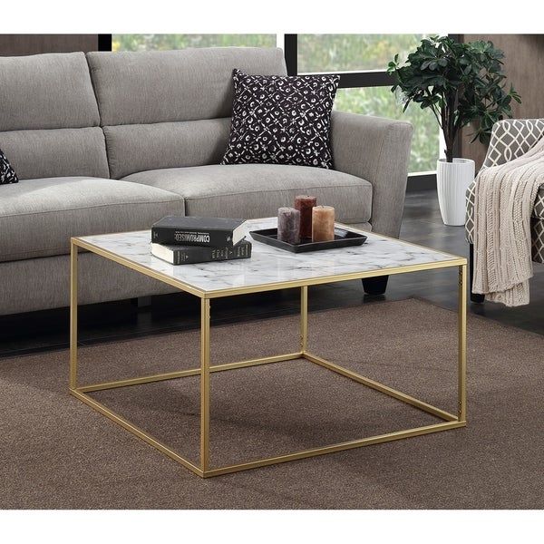 Convenience Concepts Gold Coast Faux Marble Coffee Table Throughout Faux Marble Coffee Tables (View 11 of 15)