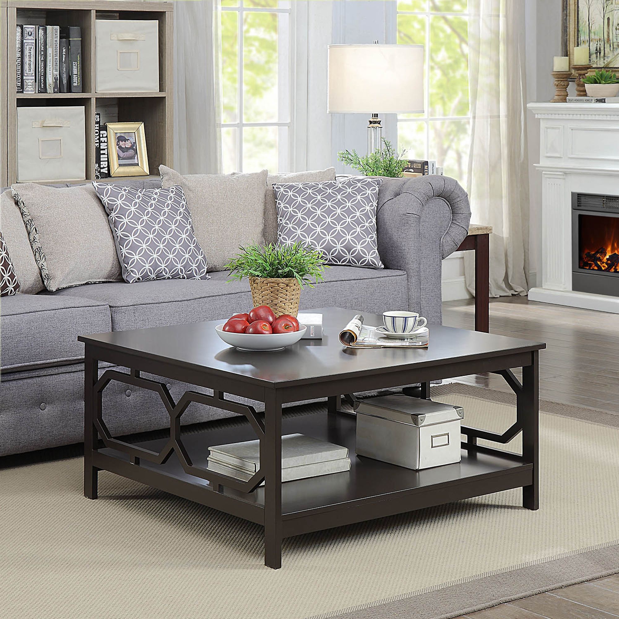 Convenience Concepts Omega Square 36" Coffee Table In 1 Shelf Square Coffee Tables (Photo 13 of 15)