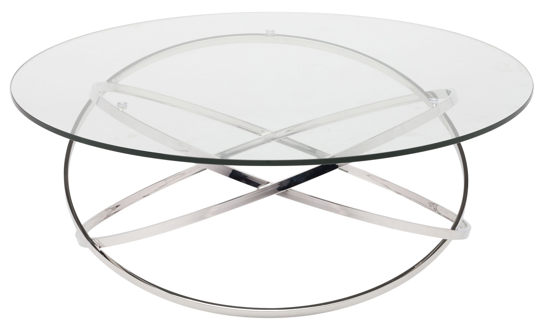 Corel Silver Clear Glass Coffee Table From Nuevo | Coleman With Regard To Silver Stainless Steel Coffee Tables (View 12 of 15)