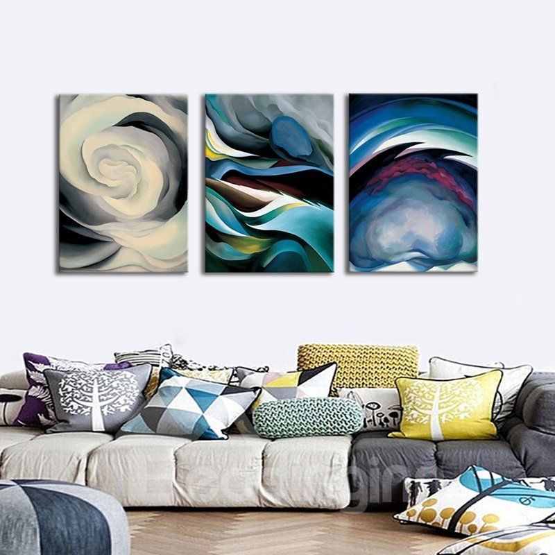 Creative Abstract Clouds Colorful Pattern 3 Panels Framed Pertaining To Abstract Framed Art Prints (View 8 of 15)