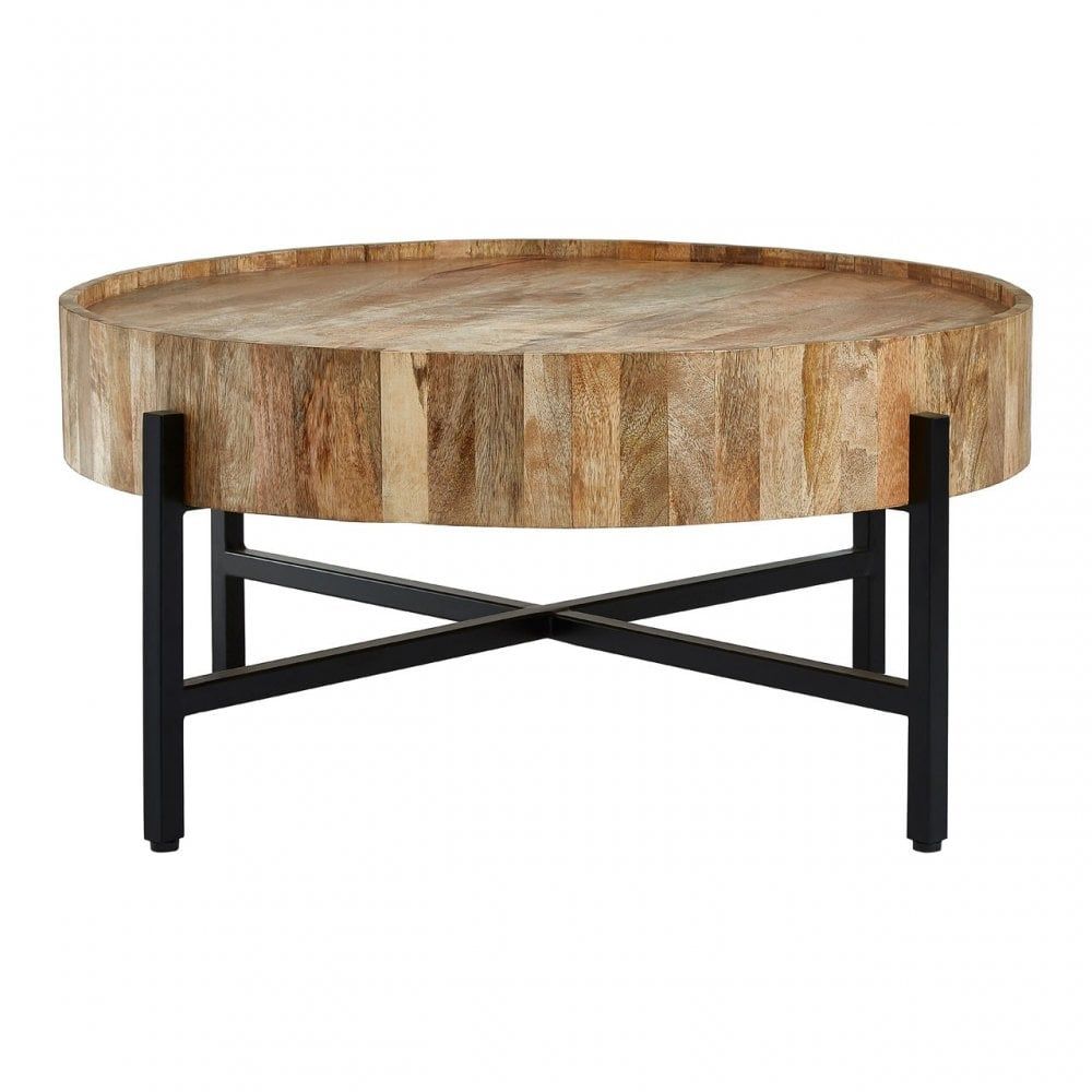 Crest Mango Wood Coffee Table, Iron, Wood, Natural Intended For Natural Mango Wood Coffee Tables (View 15 of 15)