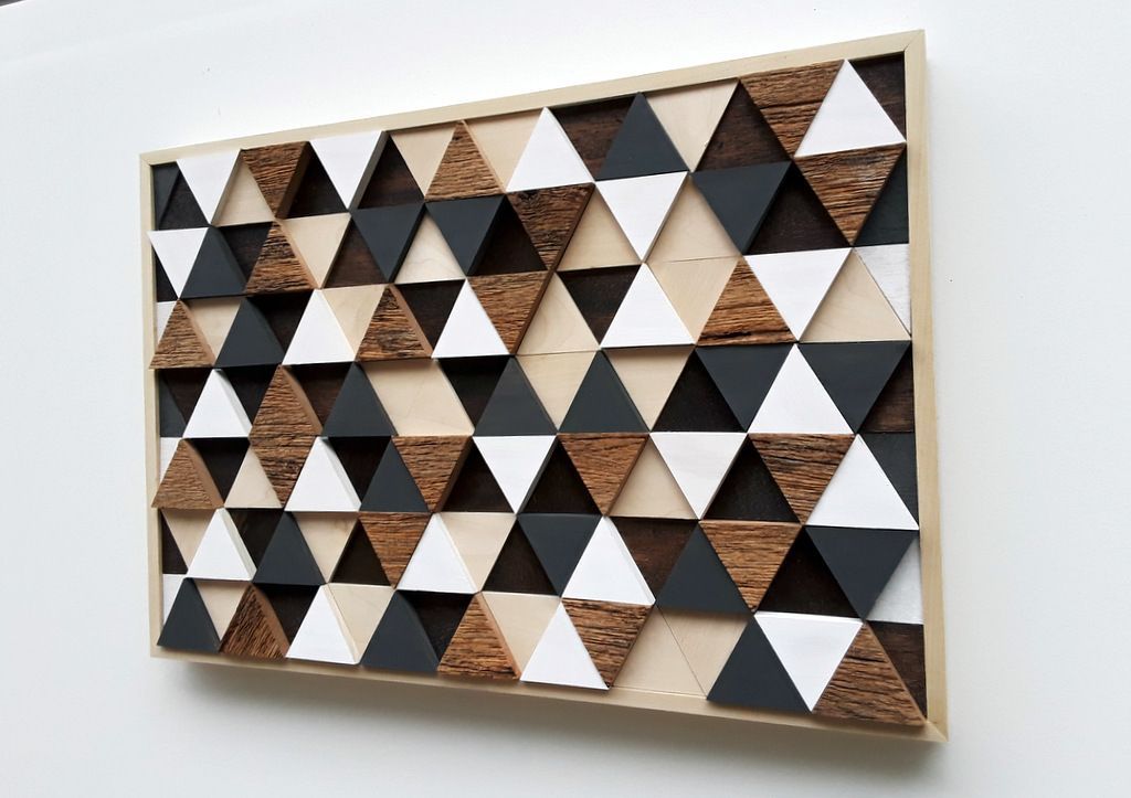 Custom Triangle Art, Geometric Wall Art, Wood Art, Wood Within Minimalist Wood Wall Art (View 8 of 15)