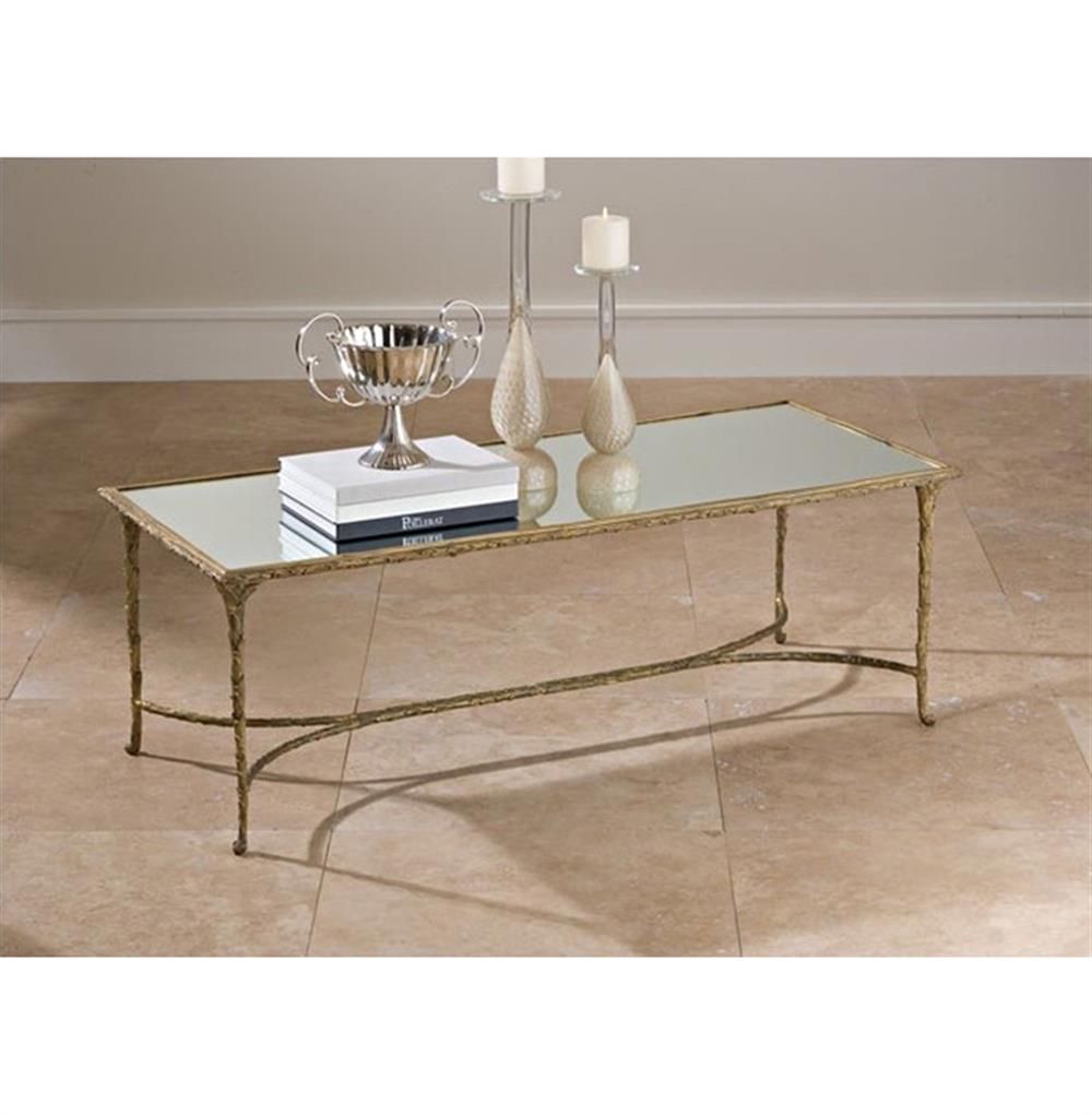 Delano Hollywood Regency Antique Gold Sculpted Leaf In Walnut And Gold Rectangular Coffee Tables (View 4 of 15)
