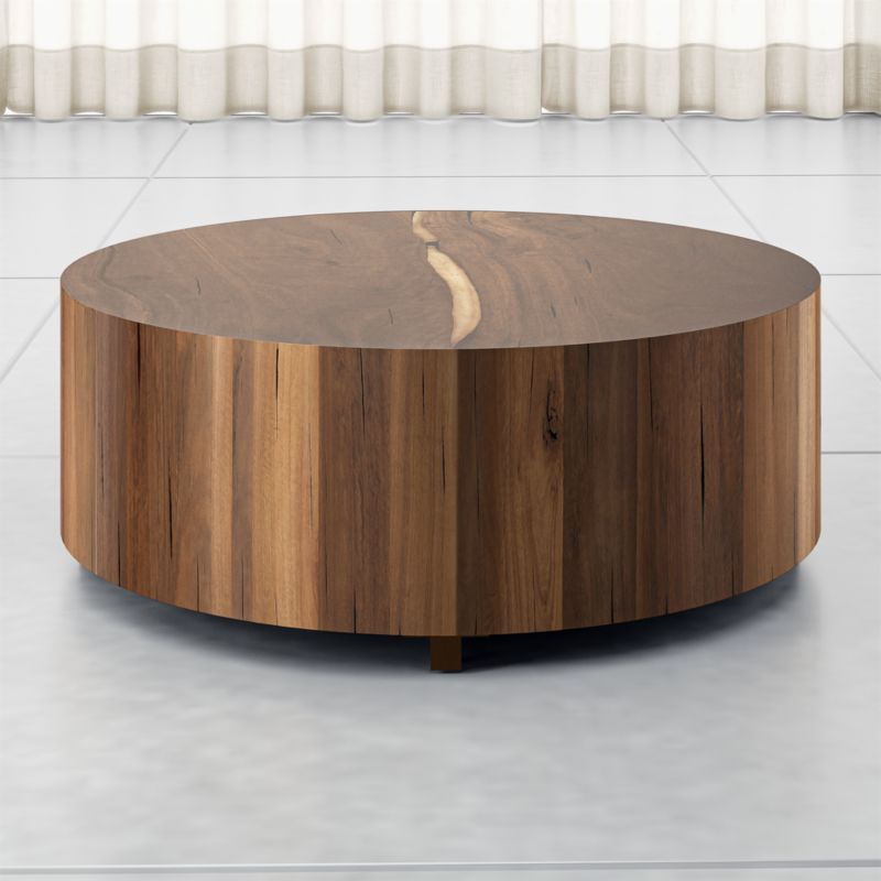 Dillon Natural Yukas Round Wood Coffee Table + Reviews For Light Natural Drum Coffee Tables (View 5 of 15)
