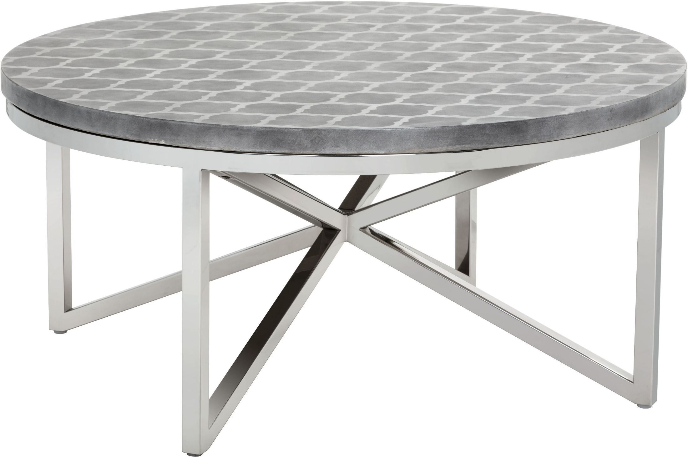 Dion Stencil Geometric Coffee Table, 101431, Sunpan Modern Inside Geometric White Coffee Tables (View 15 of 15)