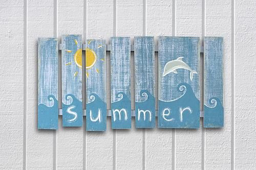Dolphin Chalky Finish Wall Decor – Projectdecoart For Summer Wall Art (View 9 of 15)