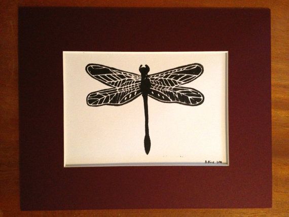 Dragonfly Print In Matte Frame Black With Burgundy Intended For Dragon Tree Framed Art Prints (Photo 9 of 15)