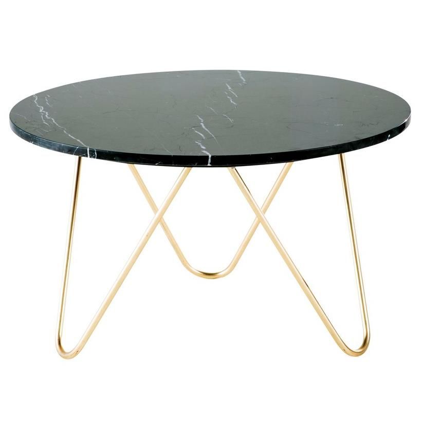 Eagle Gold Metal And Black Marble Coffee Table (h46 X W75 With Black Metal And Marble Coffee Tables (View 2 of 15)