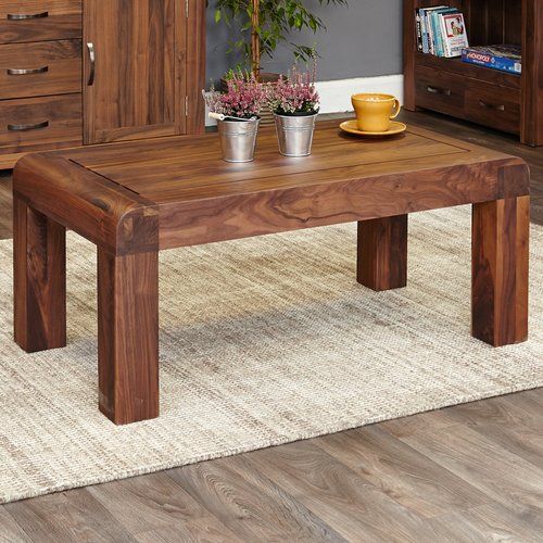 Ebern Designs Aminah Coffee Table | Solid Wood Coffee Regarding Rustic Walnut Wood Coffee Tables (View 4 of 15)