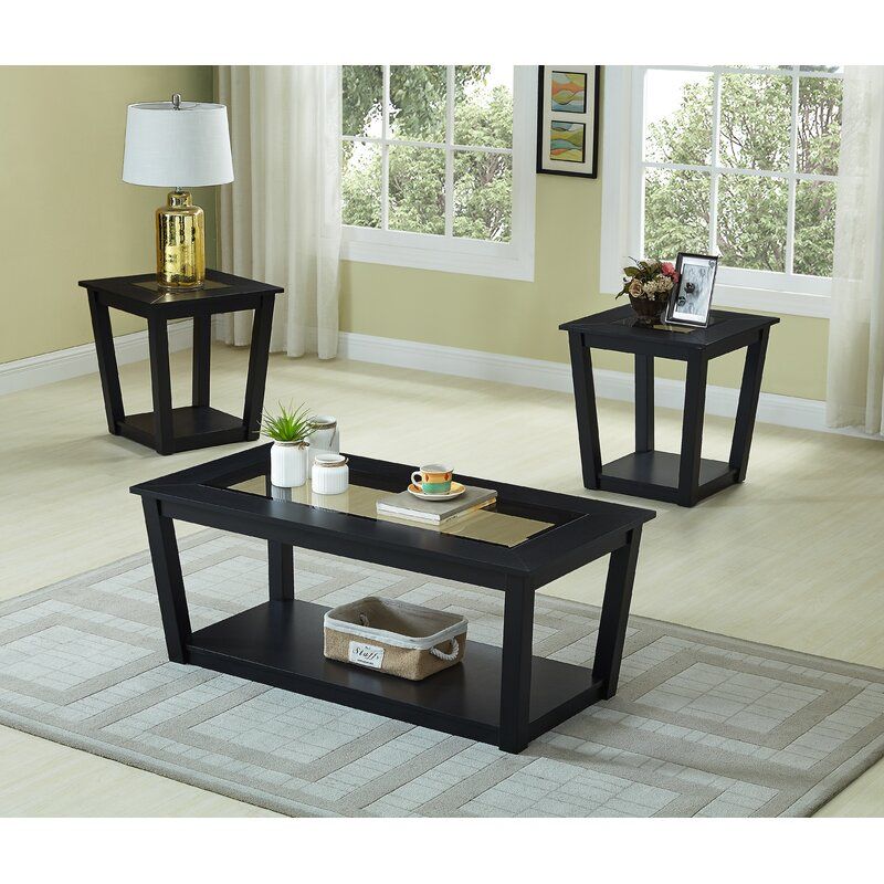 Ebern Designs Pakize 3 Piece Coffee Table Set | Wayfair Intended For 3 Piece Shelf Coffee Tables (View 11 of 15)