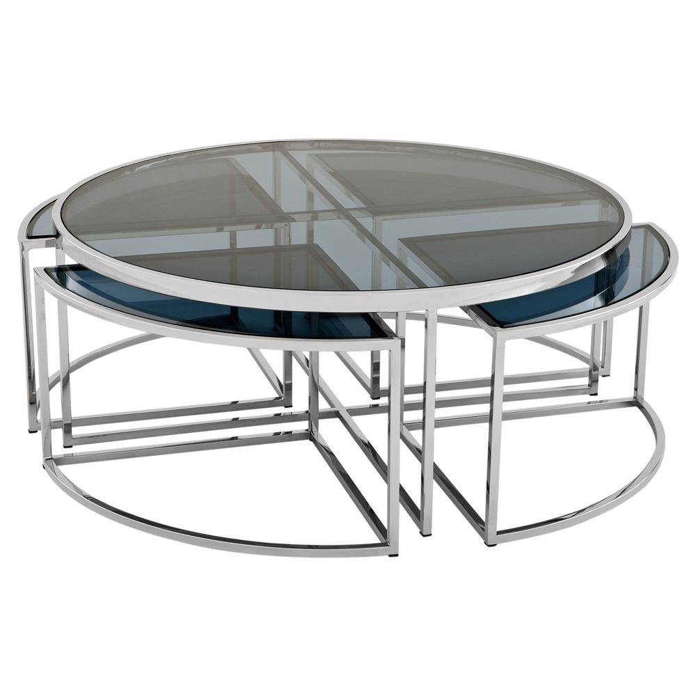 Eichholtz Padova Modern Classic Smoked Glass Round Nesting Within Geometric Glass Modern Coffee Tables (View 6 of 15)