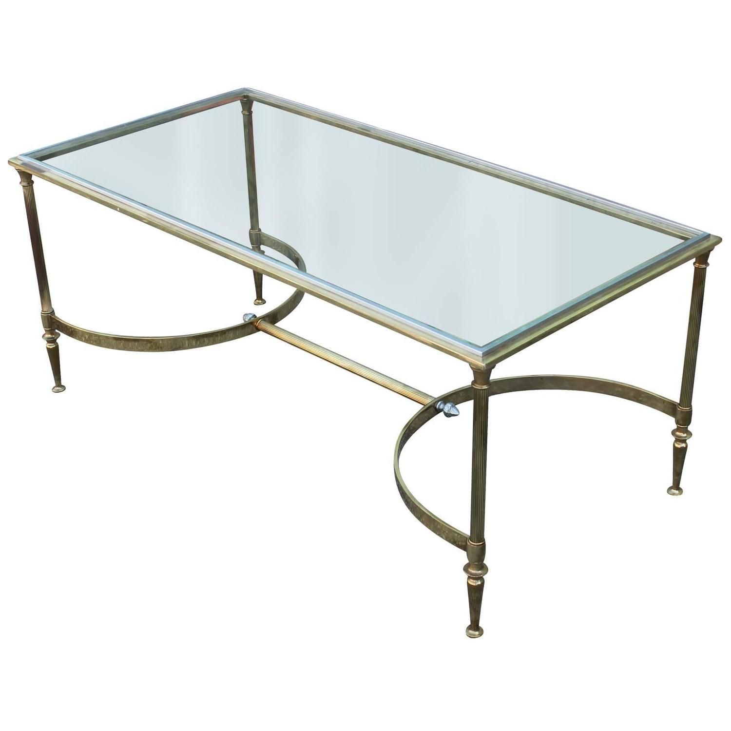Elegant Brass And Glass Cocktail Table With Chrome Accents Inside Glass And Chrome Cocktail Tables (View 6 of 15)