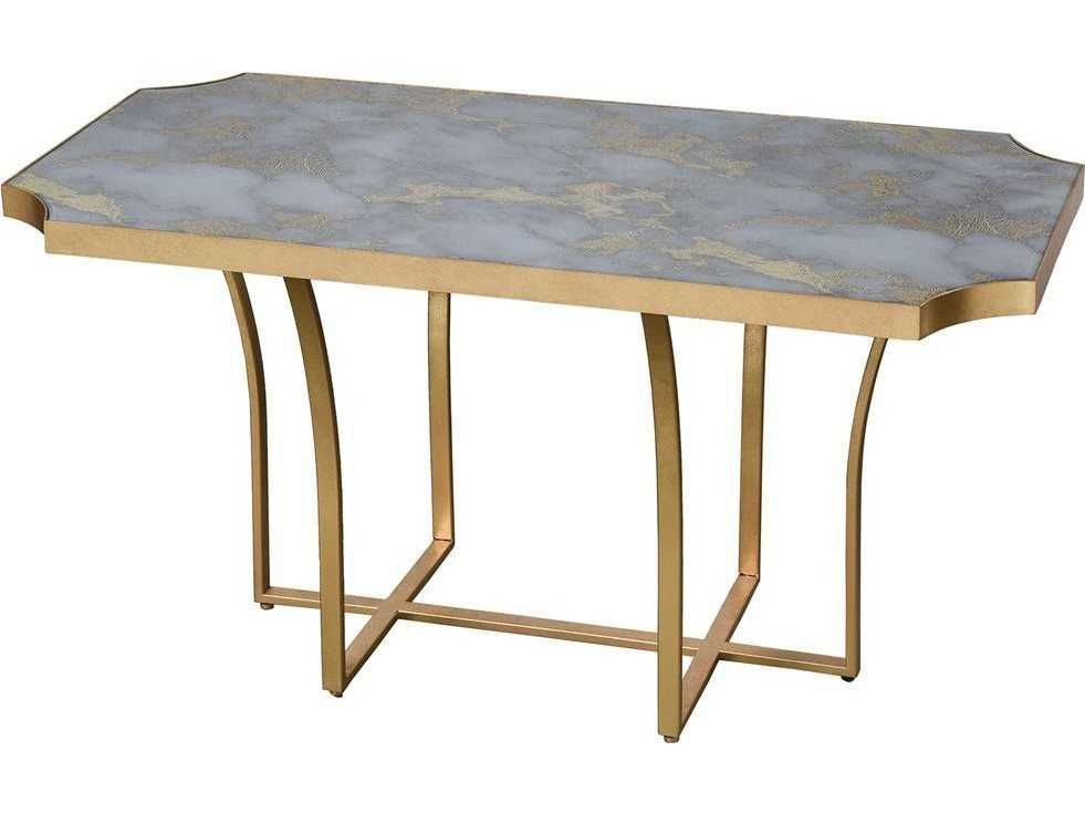 Elk Home Gold Leaf / Faux Grey Marble 38'' Wide With Regard To Gray And Gold Coffee Tables (View 2 of 15)