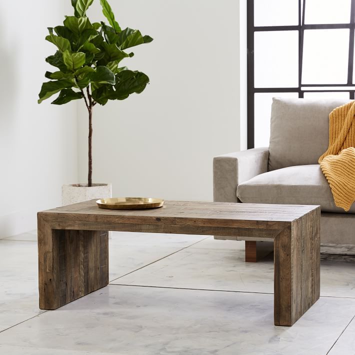 Emmerson® Reclaimed Wood Coffee Table – Stone Gray Inside Smoke Gray Wood Coffee Tables (View 1 of 15)
