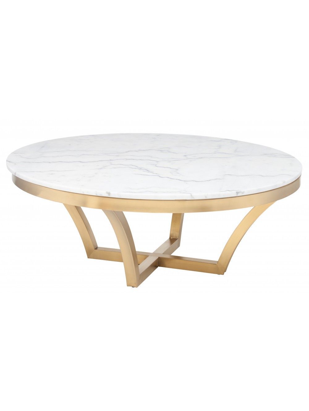 Emmette Coffee Table, White Marble | Coffee Table White Within White Marble And Gold Coffee Tables (View 3 of 15)